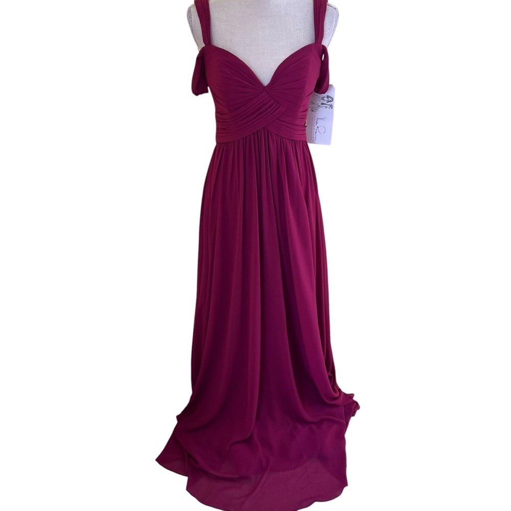 Hayley Page Purple/Pink "Azalea" Colored Chiffon Sweetheart Neckline Gown 2